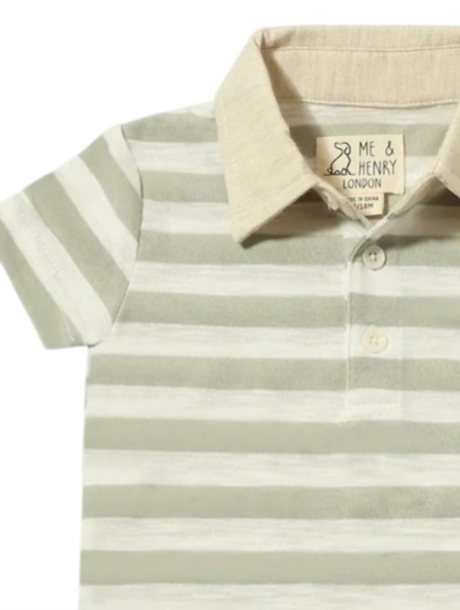 Me & Henry - Boy's Saltash Striped Polo Romper