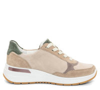 Ara - Women's Side Zip Multi-Color Mixed Material Wedge Sneaker