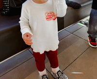 ROWDY SPROUT Kid's Beach Boys Holiday Thermal Top in white - kids' long sleeve top - alternate view