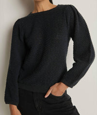 Nation LTD Etta Lace Popover Top in jet black 2 - women's sweater - view 4