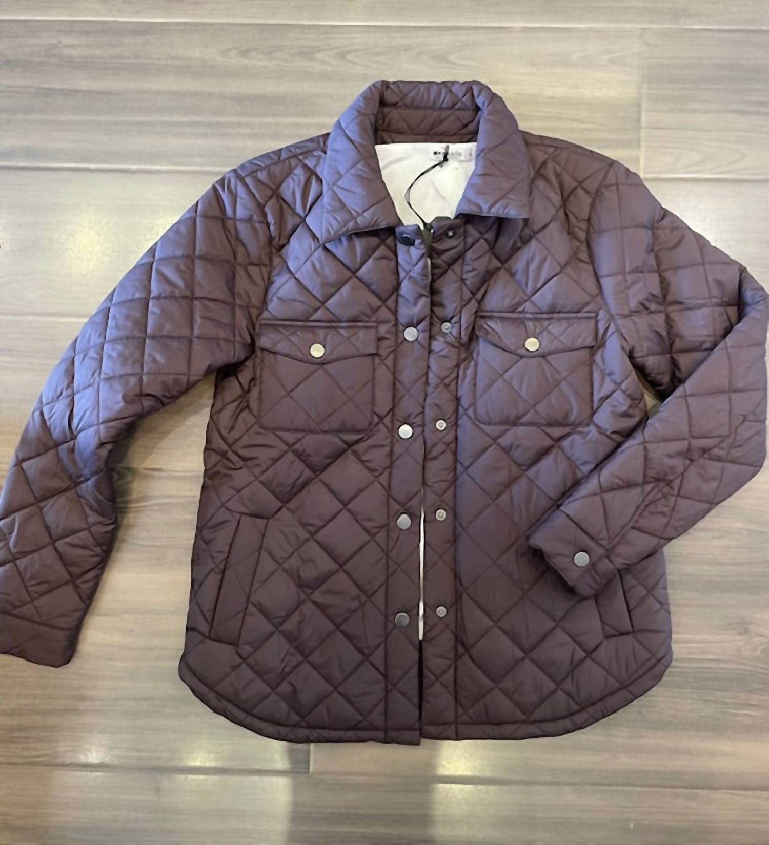 J. Society Women's Quilted Shirt Jacket in chocolate brown - women's jacket
