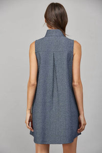 Fate - Stand Collar Mini Shift Dress