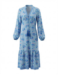 Sunny Spirit - Women's Long Sleeve Floral Maxi Dress