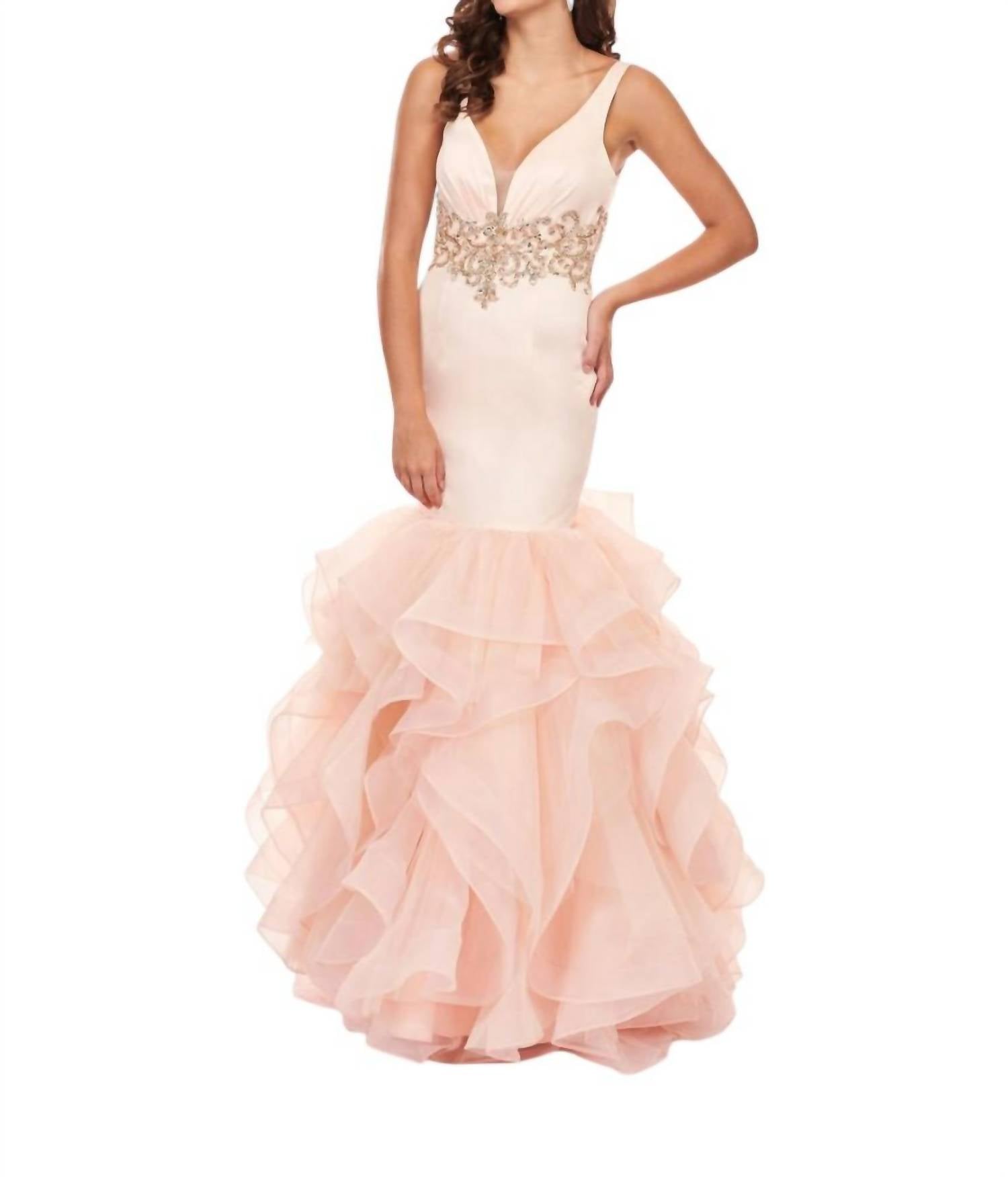 Rachel Allan - Matte Satin/organza Prom Gown