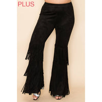 Vocal Apparel - Layered Fringe Suede Pants