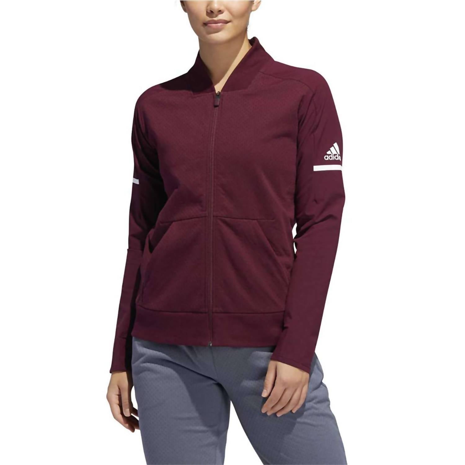 adidas Women's Squad Bomber Jacket in maroon - women's jacket