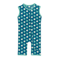 Kickee - Boys' Bamboo Print Tank Romper