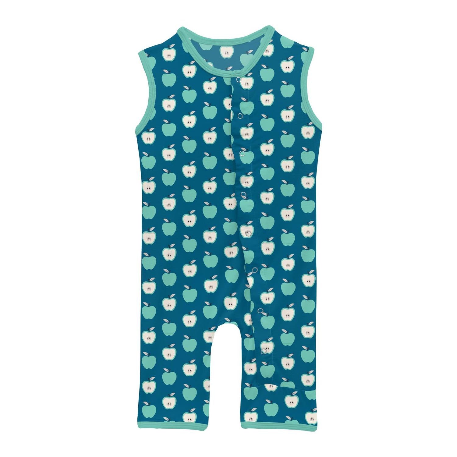 Kickee - Boys' Bamboo Print Tank Romper