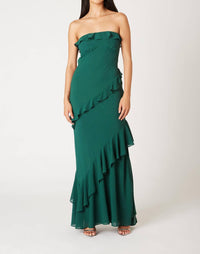 Cotton Candy La - Strapless Ruffle Tiered Maxi Dress
