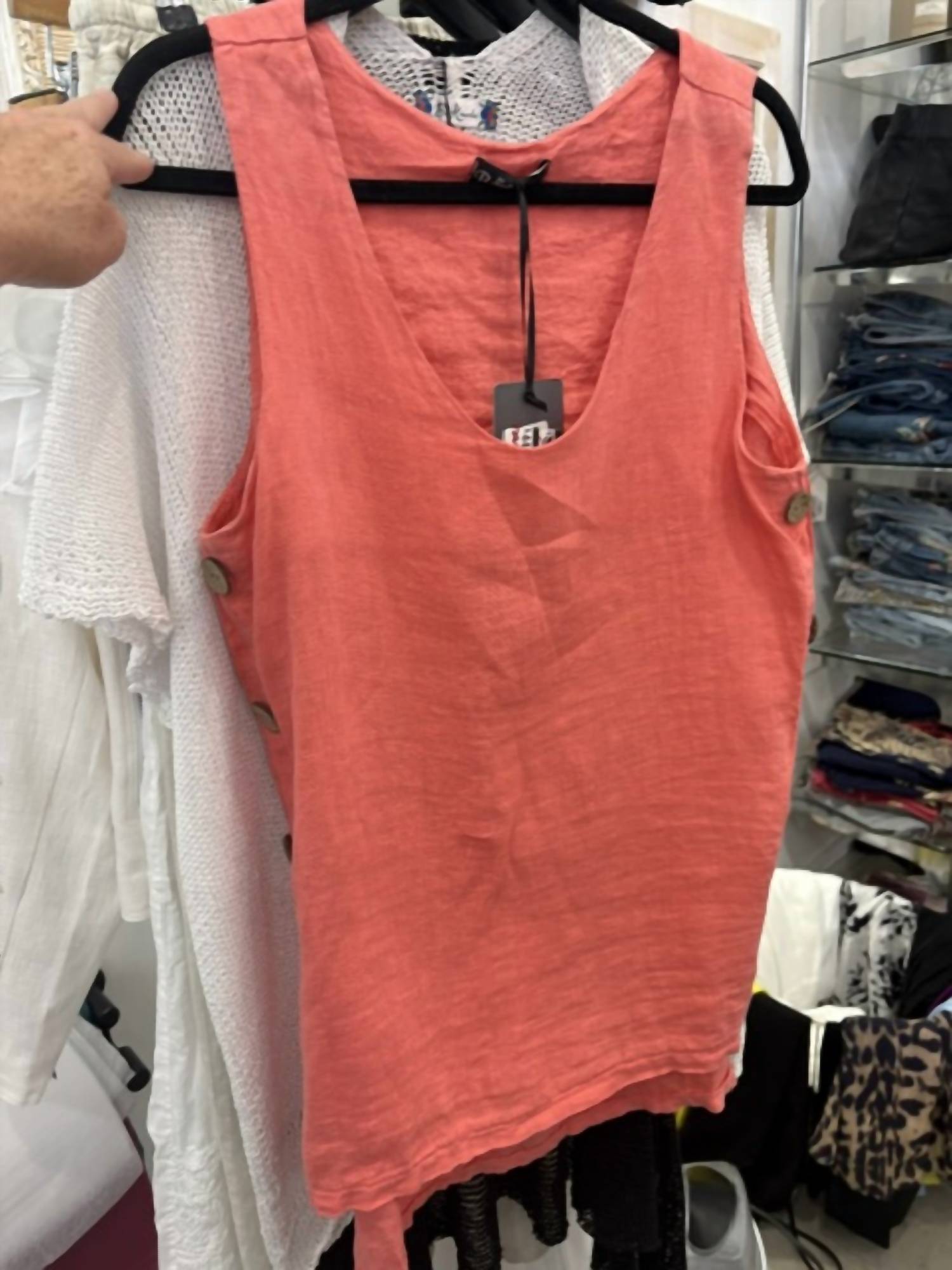 Bella Amore - Women's Buttons Down Side Top