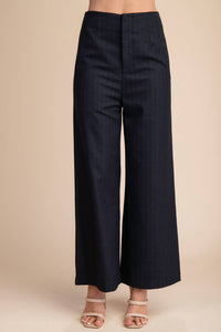 Glam - High Waist Side Pocket Stripe Pants