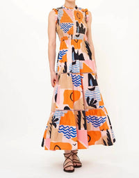 Oliphant - Sleeveless Smocked Maxi Dress