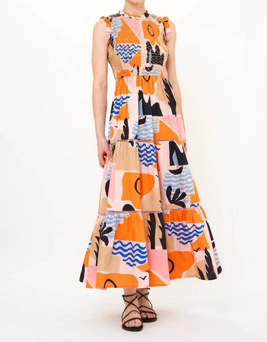 Oliphant - Sleeveless Smocked Maxi Dress