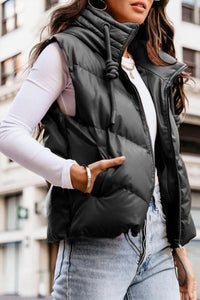 Hidden - Short Hooded Down Sleeveless Vest