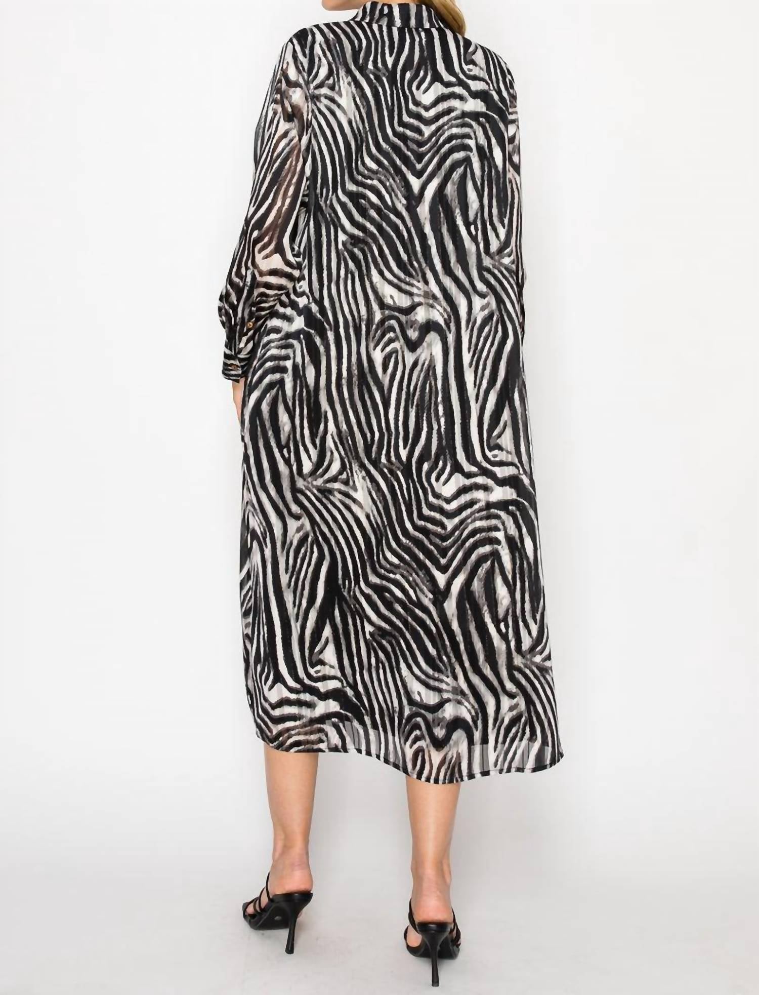 Joh - Joella Woven Shimmering Animal Print Dress