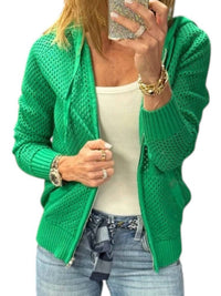 Just Madison - Madz Crochet Zip Hoodie Sweater