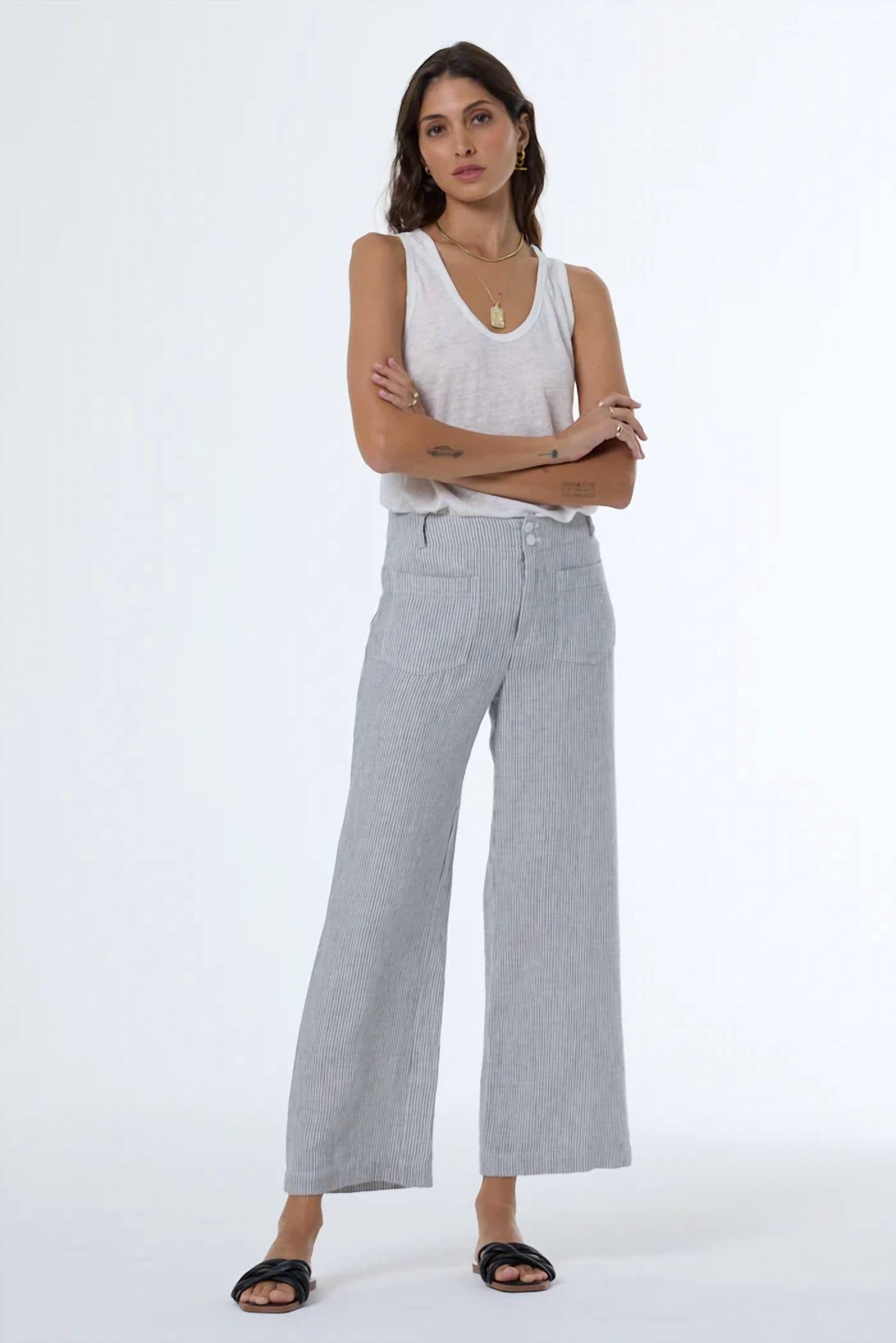 Young Fabulous & Broke - Marlie Rail Road Stripe Crop Pant