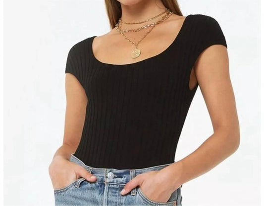 4Si3Nna - Livy Ribbed Cap Sleeve Bodysuit