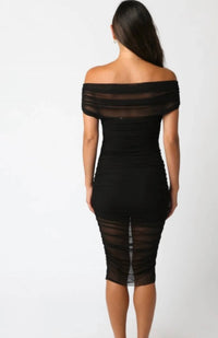 Olivaceous - Mesh Midi Dress