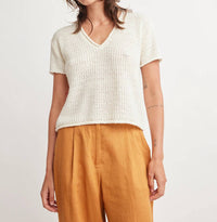 Self Contrast - Indigo V-Neck Sweater Top