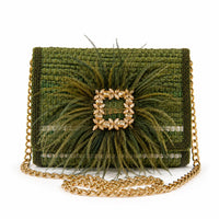 Elektra'S Workshop - Women's Ostrich Feather Mini Shoulder Bag