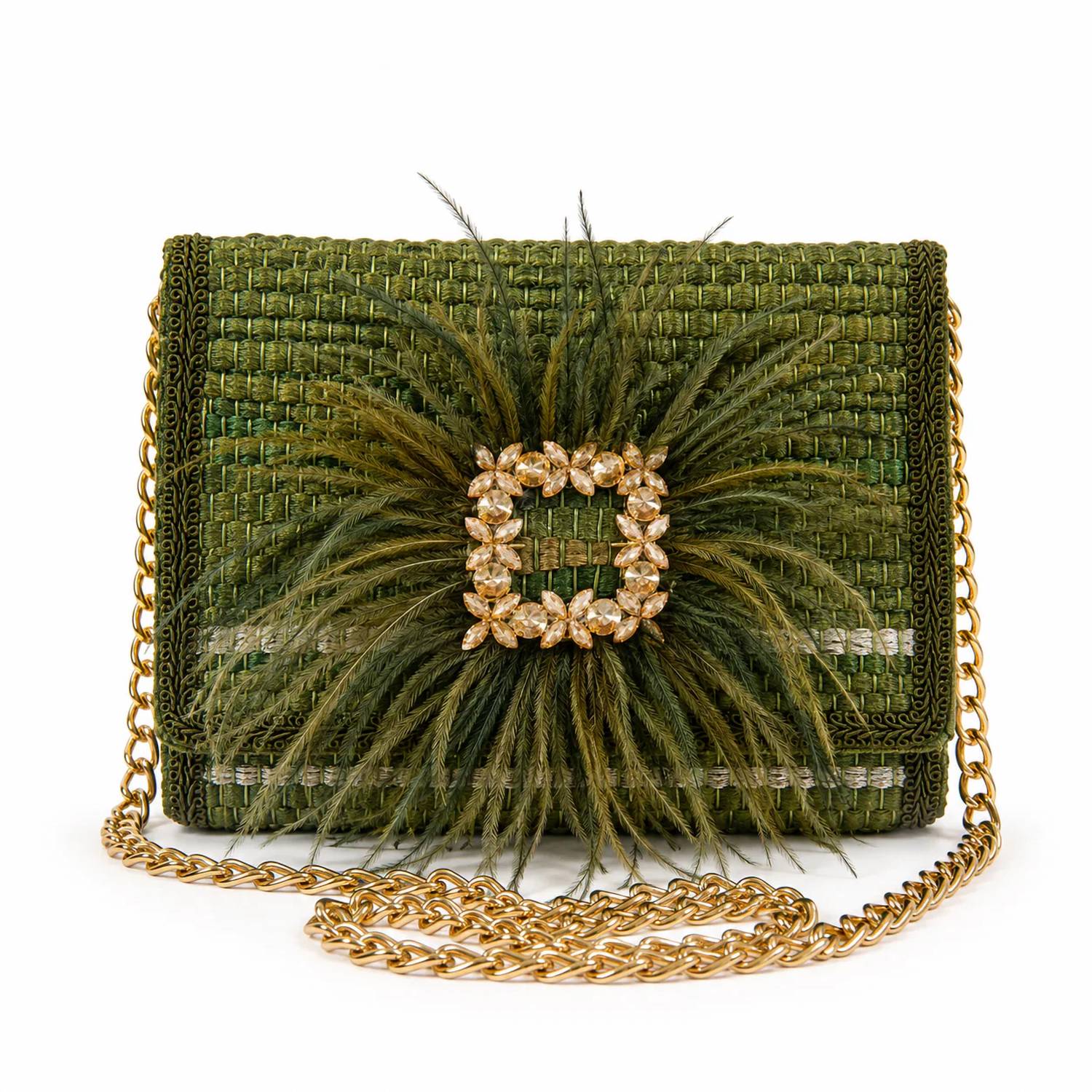 Elektra'S Workshop - Women's Ostrich Feather Mini Shoulder Bag