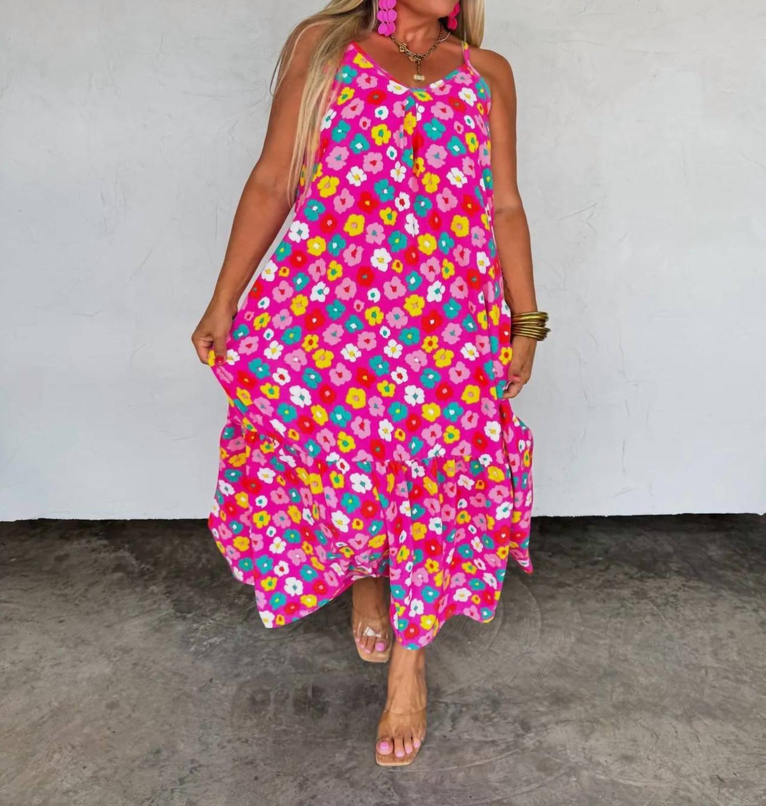 BLAKELEY Summer Days Nova Maxi dress in hot pink - women's dress