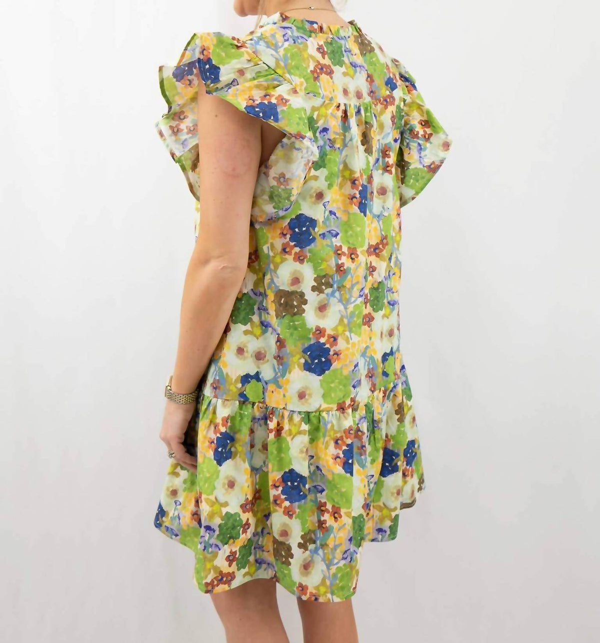 Entro - Floral Ruffle Sleeve Dress