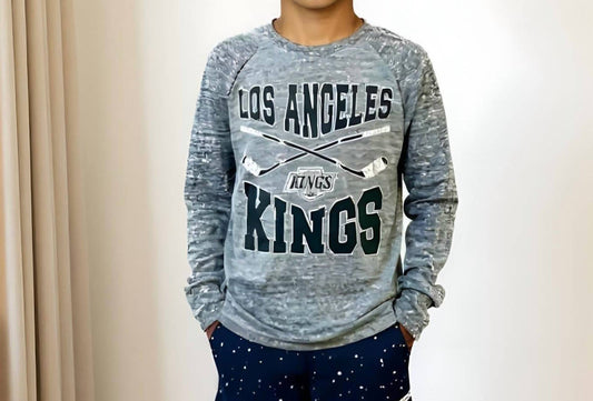 La Kings - Boys' Classic Cross Long Sleeve Tee