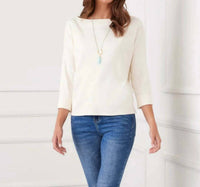 Karen Kane - Ribbed Boatneck Top