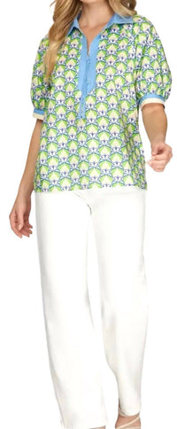 Style Usa - Printed Half Zip Top