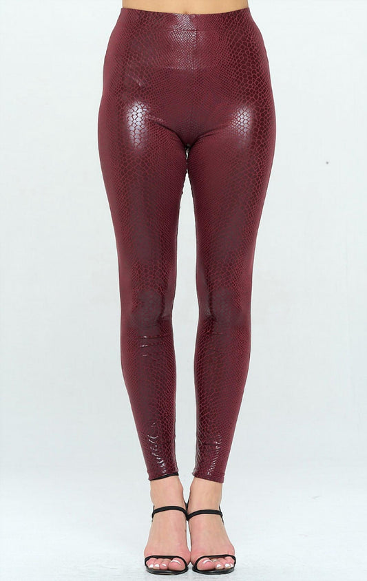 Bordeaux Snake Leggings