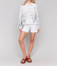 Charlie B - Printed Linen Blend Jacket