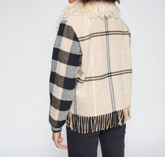 Vilagallo - Women's Checked Wool Bomber Jacket