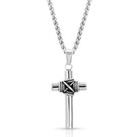 Montana Silversmiths Men's Rope Wrapped Cross Necklace in silver - men's jewelry