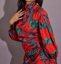 Alden Adair Gloria Ruched Long Sleeve Dress in legacy floral - women's dress - view 4