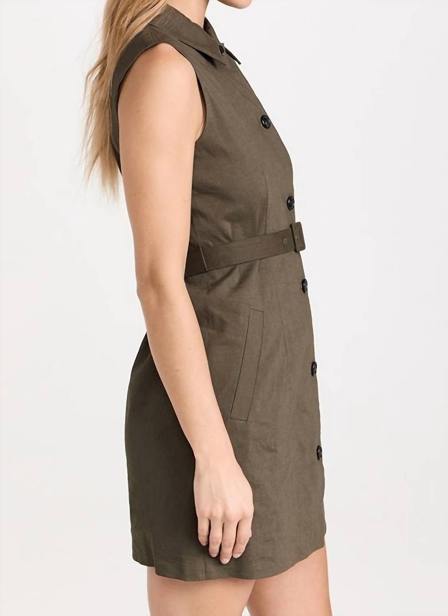 Theory - Belted Mini Military Dress