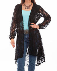 Scully Lace Jacket Cardigan in black - women's cardigan