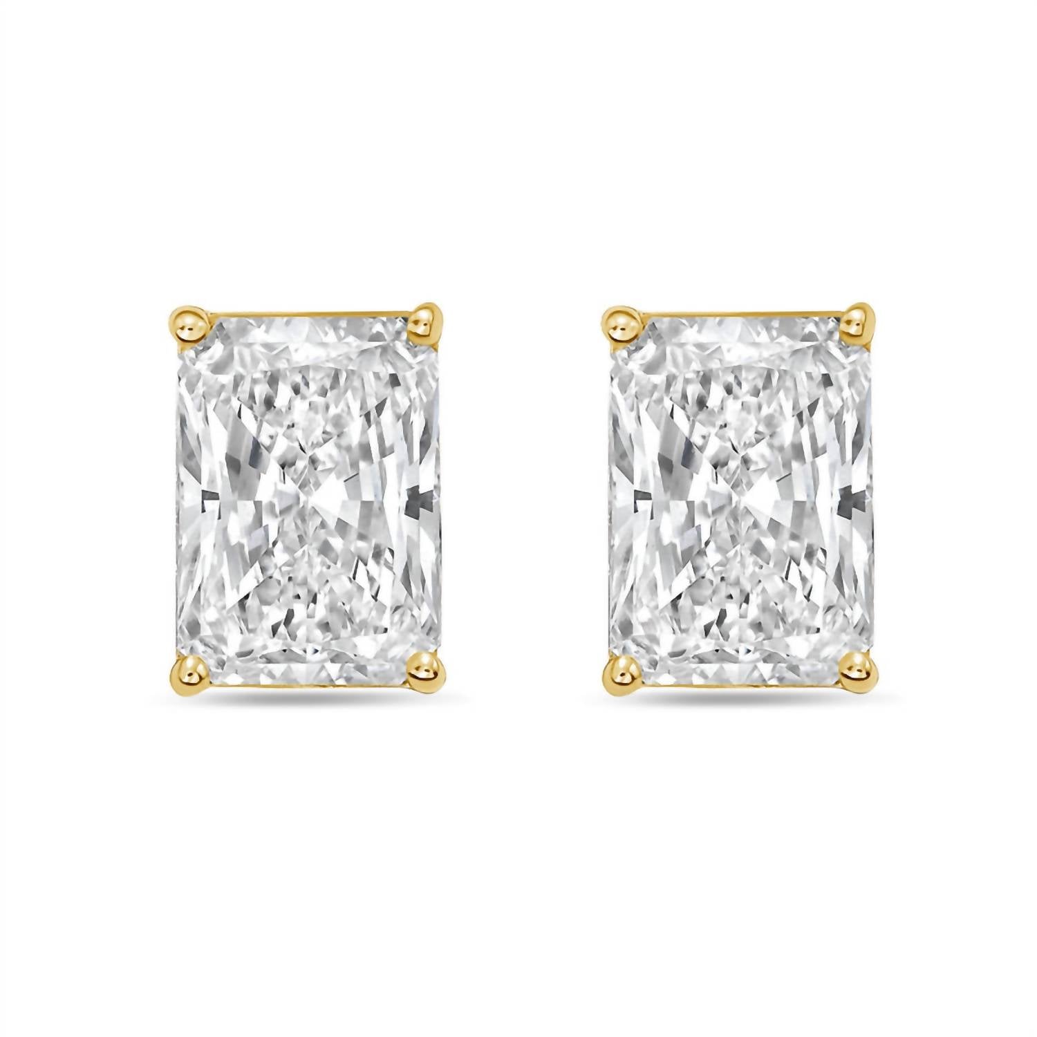 Diana M Jewels - Women's Radiant Lab-grown Diamond Stud Earrings (3.00 Tcw) - Signature