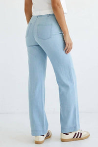 Naked Zebra - Tencel Wide Leg High Waisted Pants