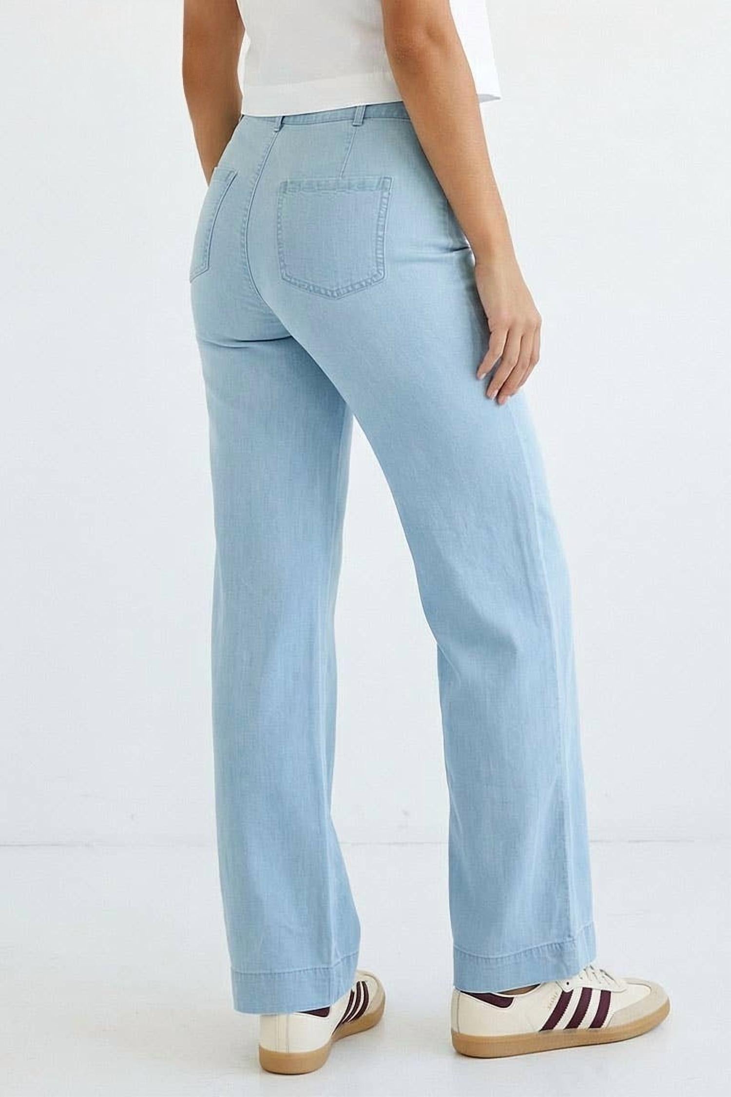 Naked Zebra - Tencel Wide Leg High Waisted Pants