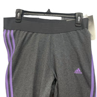 adidas Women's Cotton Blend Mid Rise Tight Fit Athletic Leggings - Plus in gray and purple - women's pants - detail view