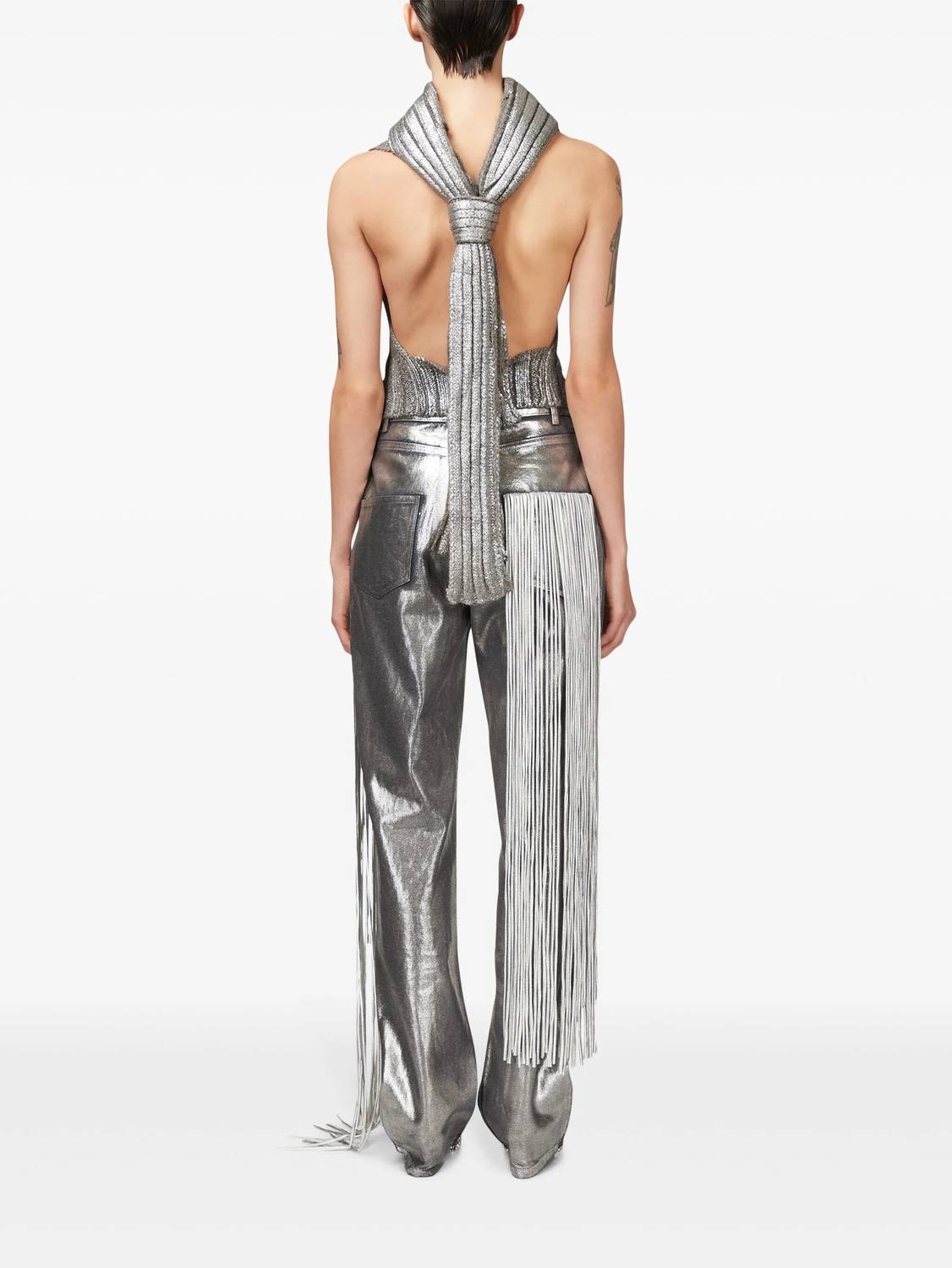 Area - Metallic Fringe Straight Leg Jean
