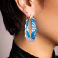 Gold & Honey - Women's Bamboo Illusion Lucite Hoop Earrings