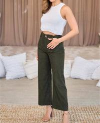 Hailey & Co - High Waist Wide Leg Corduroy Jeans