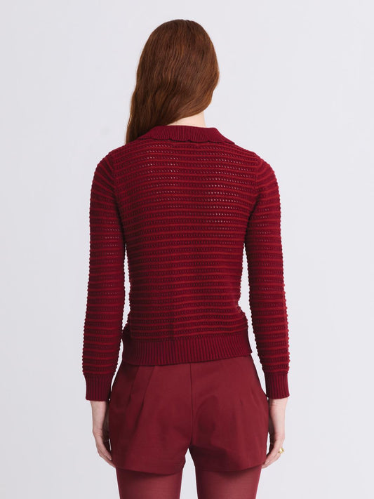 Matthew Bruch - Women's Striped Mesh Cardigan