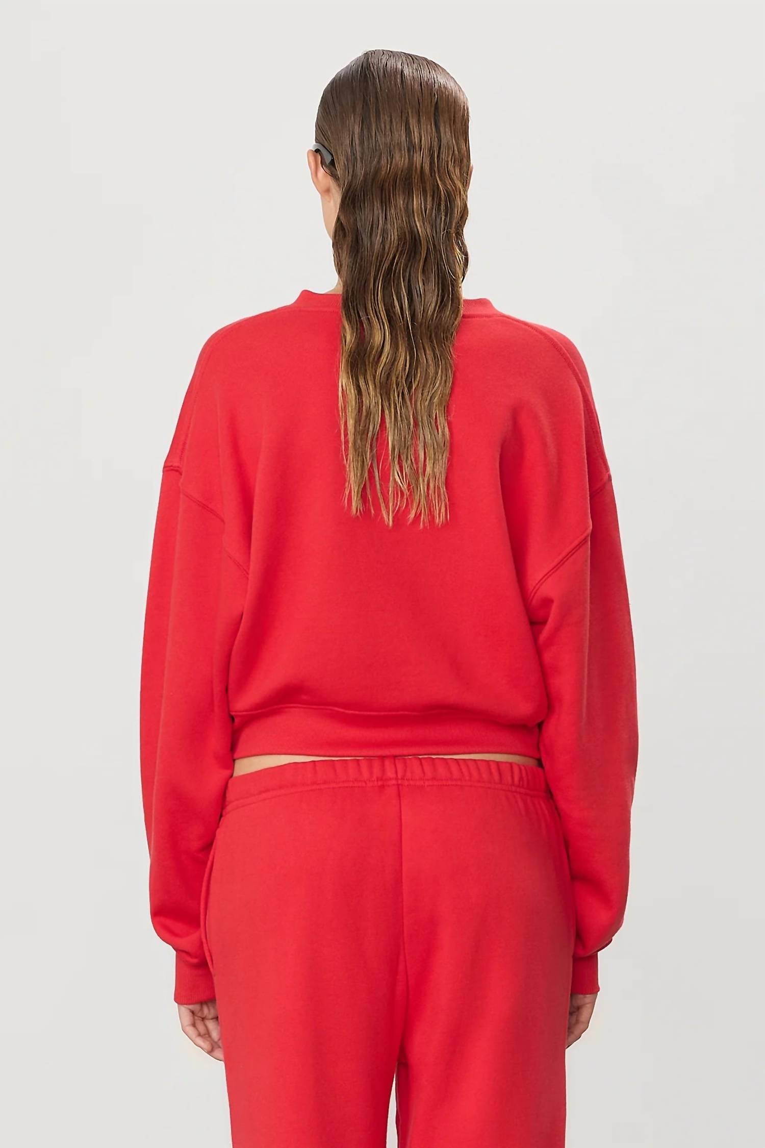 Eterne - Cropped V-neck Sweatshirt