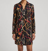 Esqualo - Equestrian Print Shirt Dress