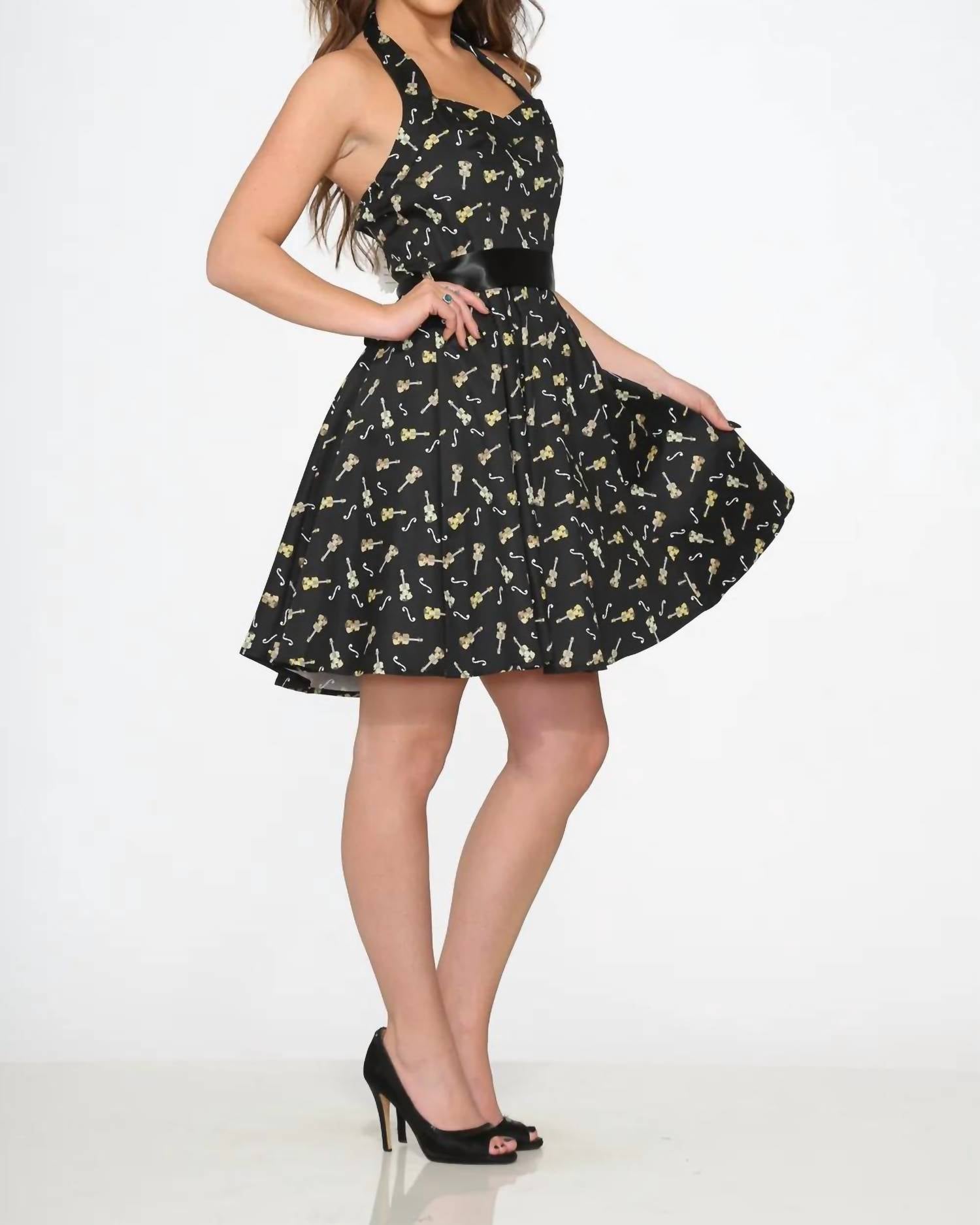 Orchid Bloom - Violine Halter Swing Dress