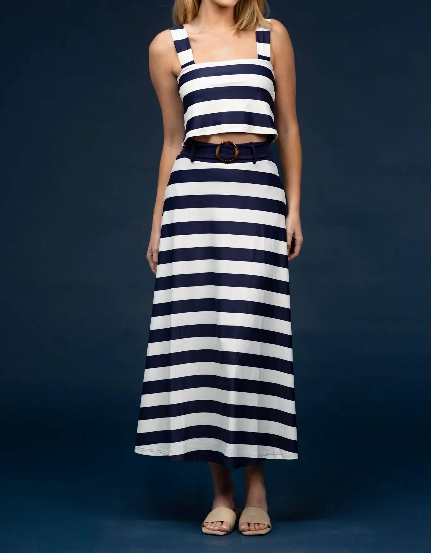 SMITH & QUINN Bennett Skirt and Shelly Top Set in yachtsmen stripe - women's skirt